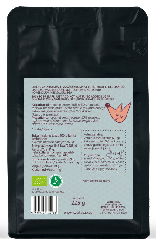Kookosekakao magneesiumiga, 225g - Image 2