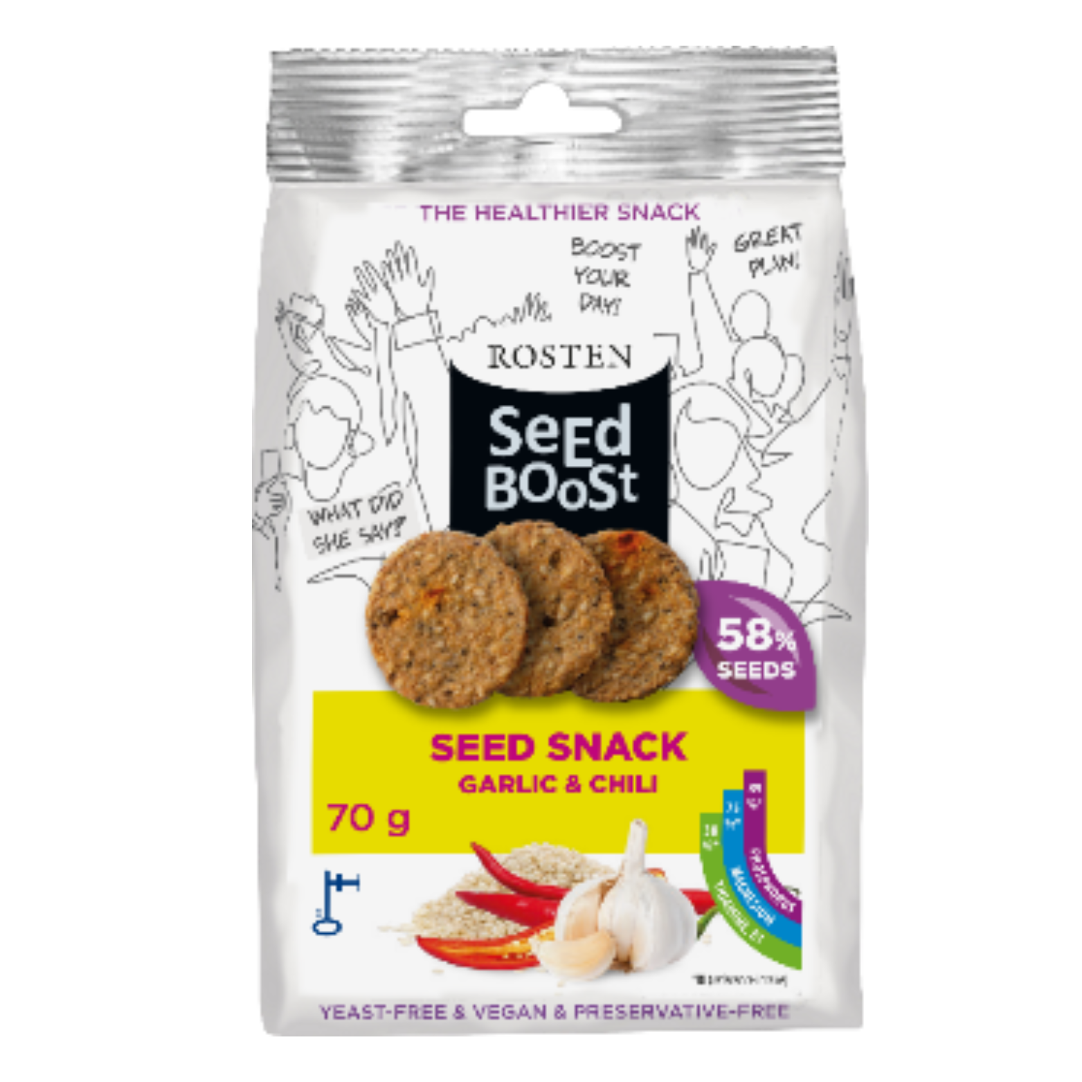 SeedBoost küüslaugu ja tšilliga snäkk 70g
