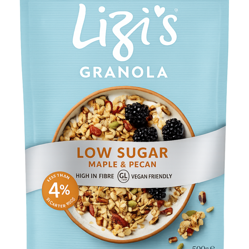 Lizi´s Granola Low Sugar vahtrasiirupi ja pekaanipähklitega 500g