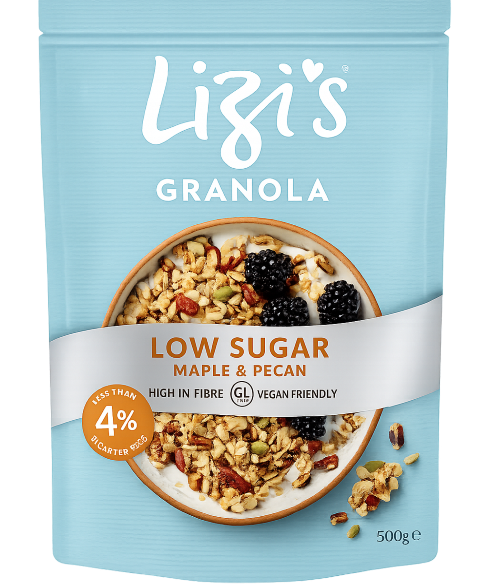 Lizi´s Granola Low Sugar vahtrasiirupi ja pekaanipähklitega 500g