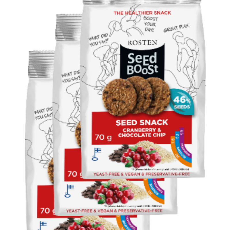 3x SeedBoost jõhvika ja šokolaadiga snäkk 70g